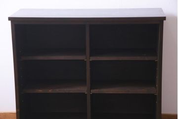 ラフジュ工房オリジナル　当時物色ガラス入り　古建具をリメイクした大正ロマン香る戸棚(収納棚)