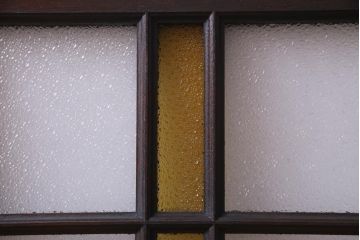 ラフジュ工房オリジナル　当時物色ガラス入り　古建具をリメイクした大正ロマン香る戸棚(収納棚)