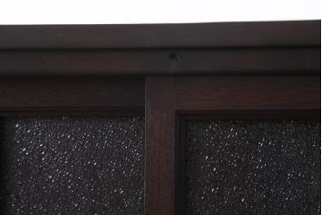 ラフジュ工房オリジナル　当時物色ガラス入り　古建具をリメイクした大正ロマン香る戸棚(収納棚)