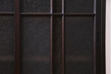 ラフジュ工房オリジナル　当時物色ガラス入り　古建具をリメイクした大正ロマン香る戸棚(収納棚)