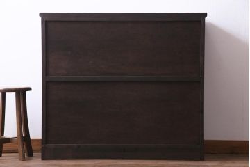 ラフジュ工房オリジナル　当時物色ガラス入り　古建具をリメイクした大正ロマン香る戸棚(収納棚)