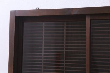 ラフジュ工房オリジナル　和の雰囲気漂う建具リメイクの壁掛け戸棚(ウォールシェルフ、収納棚)