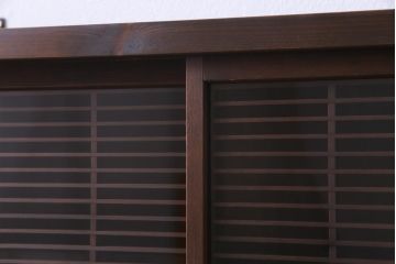 ラフジュ工房オリジナル　和の雰囲気漂う建具リメイクの壁掛け戸棚(ウォールシェルフ、収納棚)
