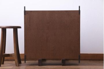 ラフジュ工房オリジナル　和の雰囲気漂う建具リメイクの壁掛け戸棚(ウォールシェルフ、収納棚)