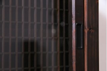 ラフジュ工房オリジナル　味わい深い建具をリメイクした壁掛け戸棚(ウォールシェルフ、収納棚)(1)