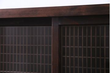 ラフジュ工房オリジナル　味わい深い建具をリメイクした壁掛け戸棚(ウォールシェルフ、収納棚)(1)