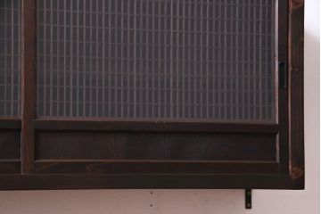 ラフジュ工房オリジナル　味わい深い建具をリメイクした壁掛け戸棚(ウォールシェルフ、収納棚)(1)