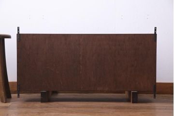 ラフジュ工房オリジナル　味わい深い建具をリメイクした壁掛け戸棚(ウォールシェルフ、収納棚)(1)