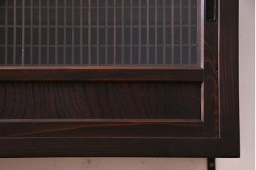 ラフジュ工房オリジナル　味わい深い建具をリメイクした壁掛け戸棚(ウォールシェルフ、収納棚)(2)