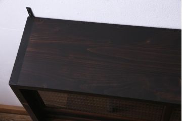 ラフジュ工房オリジナル　味わい深い建具をリメイクした壁掛け戸棚(ウォールシェルフ、収納棚)(2)