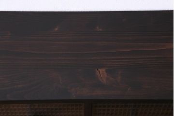 ラフジュ工房オリジナル　味わい深い建具をリメイクした壁掛け戸棚(ウォールシェルフ、収納棚)(2)