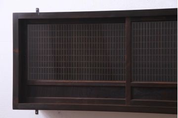 ラフジュ工房オリジナル　味わい深い建具をリメイクした壁掛け戸棚(ウォールシェルフ、収納棚)(2)