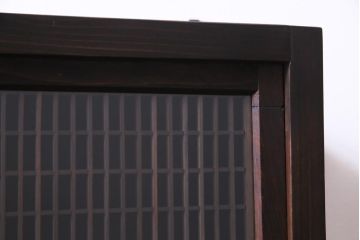 ラフジュ工房オリジナル　味わい深い建具をリメイクした壁掛け戸棚(ウォールシェルフ、収納棚)(2)