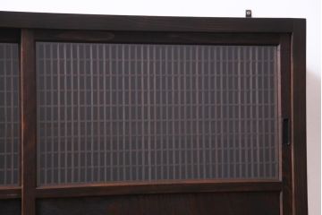 ラフジュ工房オリジナル　味わい深い建具をリメイクした壁掛け戸棚(ウォールシェルフ、収納棚)(2)