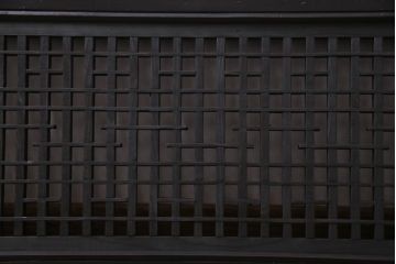 大正ロマン　ステンドグラス入りリメイク　モダンなデザインの欄間(明り取り、はめ殺し)