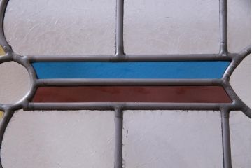 和製アンティーク　ラフジュ工房オリジナルステンドグラス　リメイク　大正ロマン香るお洒落な欄間(明り取り、ディスプレイ)