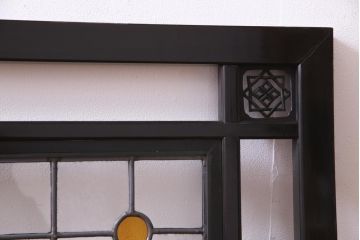 和製アンティーク　ラフジュ工房オリジナルステンドグラス　リメイク　大正ロマン香るお洒落な欄間(明り取り、ディスプレイ)
