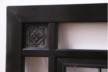 和製アンティーク　ラフジュ工房オリジナルステンドグラス　リメイク　大正ロマン香るお洒落な欄間(明り取り、ディスプレイ)
