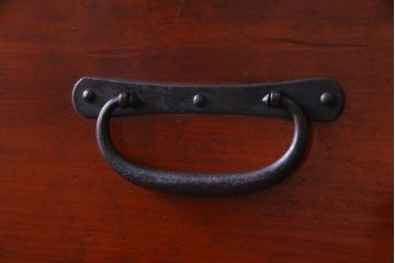 アンティーク家具　古民具　明治期　観音扉　風格のあるヒノキ材製の重ね箪笥(衣装箪笥)