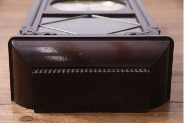 アンティーク雑貨　昭和初期　トレードマークT.K　手巻き　細かな意匠が目を引くゼンマイ式振り子時計(柱時計、壁掛け時計)