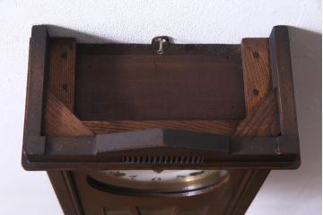 アンティーク雑貨　アンティーク　EIKOSHA(英工舎)　栓材　手巻き　ノスタルジックなゼンマイ式柱時計(振り子時計、壁掛け時計)