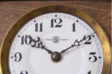 アンティーク雑貨　アンティーク　EIKOSHA(英工舎)　栓材　手巻き　ノスタルジックなゼンマイ式柱時計(振り子時計、壁掛け時計)