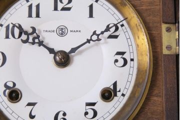 アンティーク雑貨　アンティーク　EIKOSHA(英工舎)　栓材　手巻き　ノスタルジックなゼンマイ式柱時計(振り子時計、壁掛け時計)