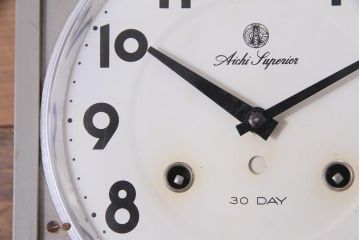 アンティーク雑貨　昭和レトロ　愛知時計電機(Aichi)　Superior　30DAY　手巻き　ゼンマイ式振り子時計(柱時計、掛け時計)