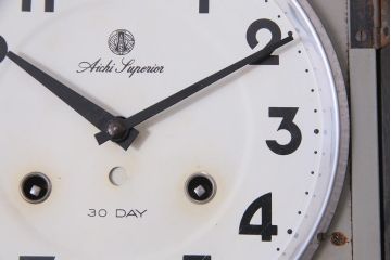 アンティーク雑貨　昭和レトロ　愛知時計電機(Aichi)　Superior　30DAY　手巻き　ゼンマイ式振り子時計(柱時計、掛け時計)