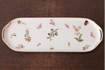 アンティーク雑貨　中古　ハンガリー　HEREND(ヘレンド)　FRC　サンドイッチトレイ(ケーキトレイ)