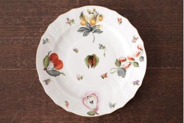 中古　ハンガリー　HEREND(ヘレンド)　FRN　フルーツネッカー　23cmプレート(サラダ皿、洋食器)