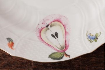 中古　ハンガリー　HEREND(ヘレンド)　FRN　フルーツネッカー　23cmプレート(サラダ皿、洋食器)