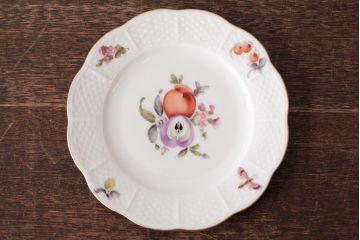 中古　ハンガリー　HEREND(ヘレンド)　フルーツコンポジション　15cmプレート2枚セット(ケーキ皿、パン皿)