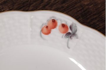 中古　ハンガリー　HEREND(ヘレンド)　フルーツコンポジション　15cmプレート2枚セット(ケーキ皿、パン皿)