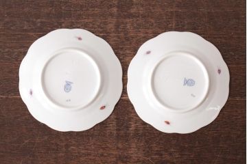 中古　ハンガリー　HEREND(ヘレンド)　フルーツコンポジション　15cmプレート2枚セット(ケーキ皿、パン皿)