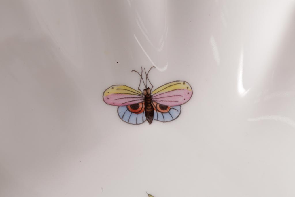 中古　ハンガリー　HEREND(ヘレンド)　RO　ロスチャイルドバード　ナッツディッシュ(長方型ボウル)