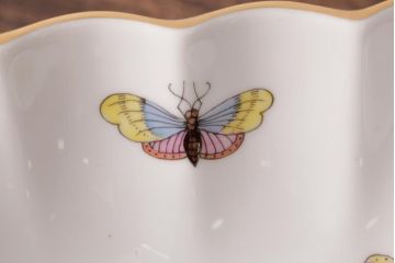 中古　ハンガリー　HEREND(ヘレンド)　RO　ロスチャイルドバード　ナッツディッシュ(長方型ボウル)