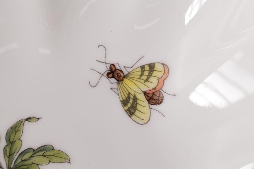 中古　ハンガリー　HEREND(ヘレンド)　RO　ロスチャイルドバード　ナッツディッシュ(長方型ボウル)