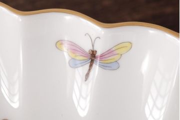 中古　ハンガリー　HEREND(ヘレンド)　RO　ロスチャイルドバード　ナッツディッシュ(長方型ボウル)