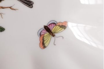 中古　ハンガリー　HEREND(ヘレンド)　RO　ロスチャイルドバード　ナッツディッシュ(長方型ボウル)