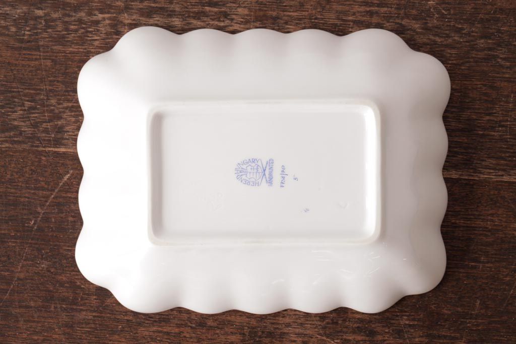 中古　ハンガリー　HEREND(ヘレンド)　RO　ロスチャイルドバード　ナッツディッシュ(長方型ボウル)