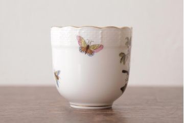 中古美品　HEREND HVNGARY(ヘレンド)　ロスチャイルドバード　モカカップ&ソーサー(洋食器)(定価約2万6千円)