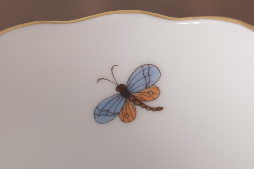 中古美品　HEREND HVNGARY(ヘレンド)　ロスチャイルドバード　モカカップ&ソーサー(洋食器)(定価約2万6千円)