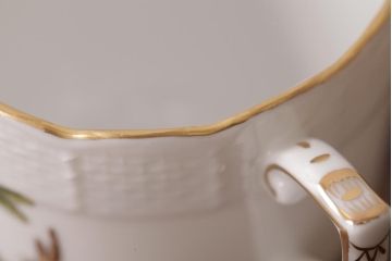 中古美品　HEREND HVNGARY(ヘレンド)　ロスチャイルドバード　モカカップ&ソーサー(洋食器)(定価約2万6千円)