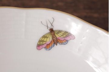 中古美品　HEREND HVNGARY(ヘレンド)　ロスチャイルドバード　モカカップ&ソーサー(洋食器)(定価約2万6千円)