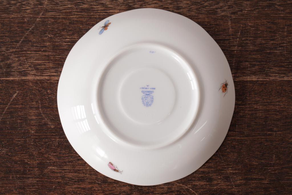 中古美品　HEREND HVNGARY(ヘレンド)　ロスチャイルドバード　モカカップ&ソーサー(洋食器)(定価約2万6千円)