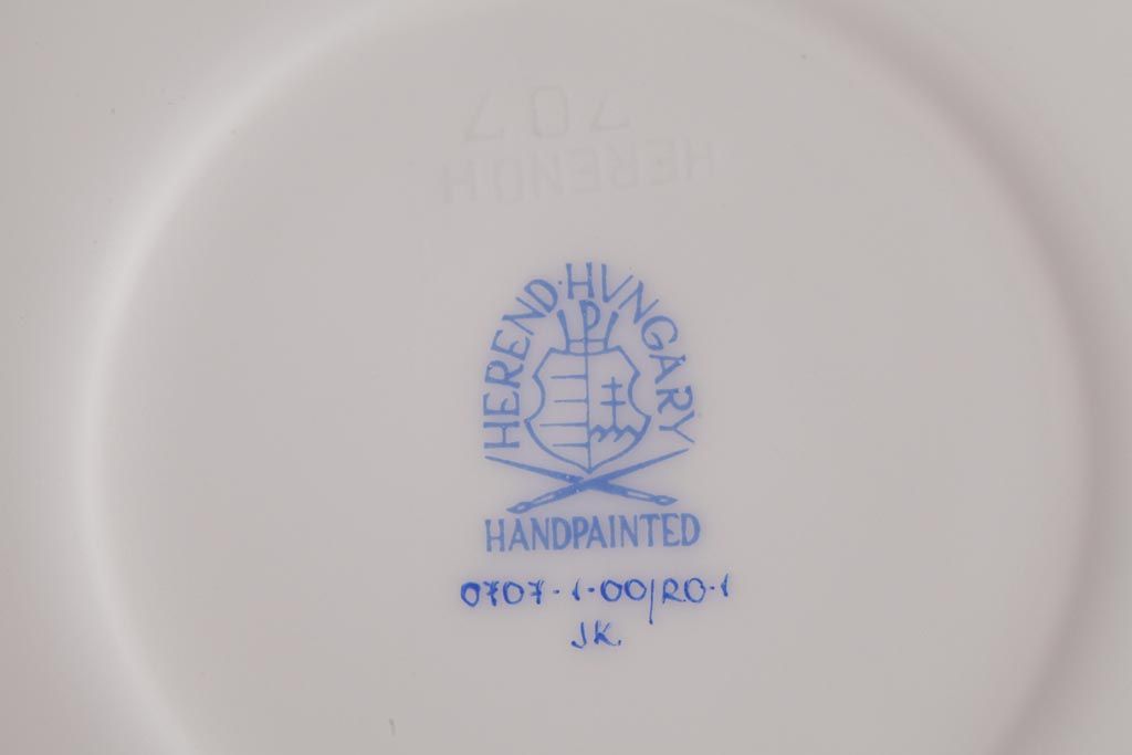中古美品　HEREND HVNGARY(ヘレンド)　ロスチャイルドバード　モカカップ&ソーサー(洋食器)(定価約2万6千円)