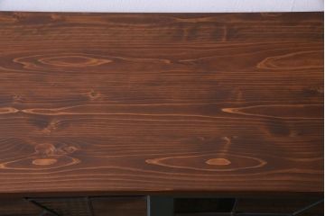 ラフジュ工房オリジナル　リメイク家具　落ち着いた爽やかさが漂うステンドグラス入り収納棚(ガラス戸棚)