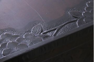 ヴィンテージ家具　ビンテージ　伝統工芸　軽井沢彫り　和モダンな雰囲気漂う本箱(収納棚)