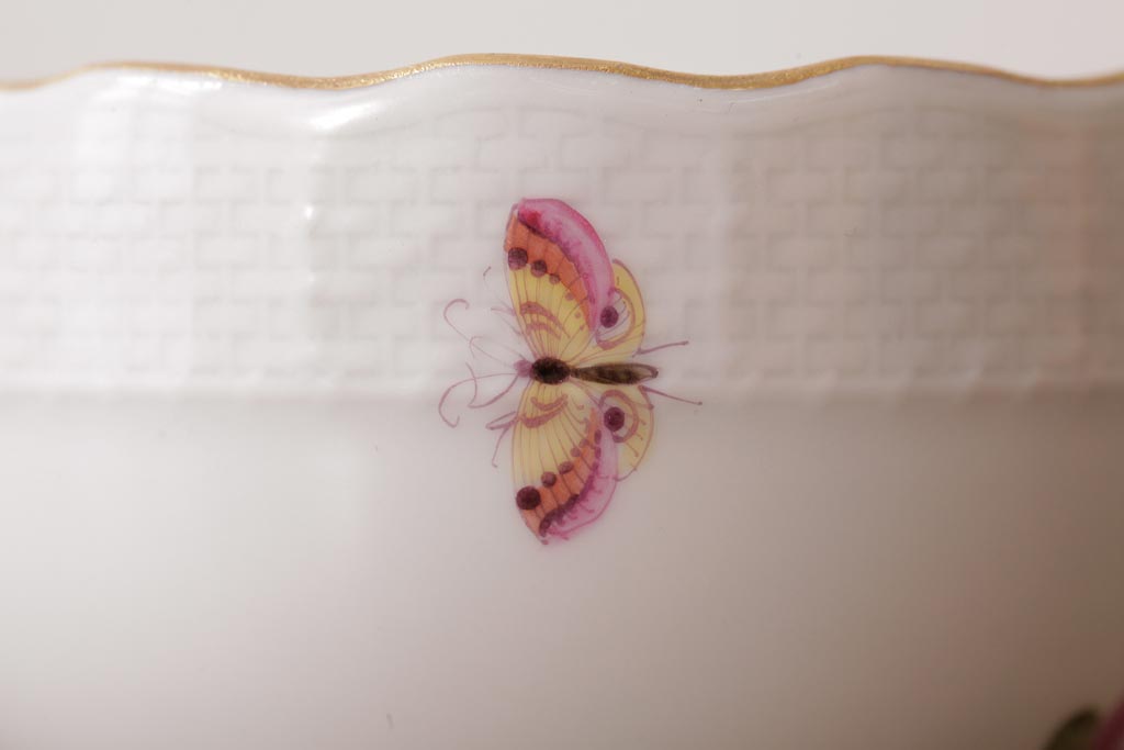 中古美品　HEREND HVNGARY(ヘレンド)　フルーツコンポジション　カップ&ソーサー2客セット(洋食器)(定価約9万7千円)